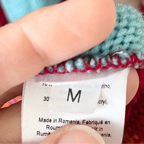 Hayley Menzies Multicolor Sunset Striped Knit Cardigan Duster Sweater Size M - Picture 6 of 11